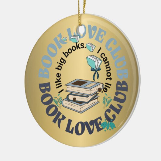 Boek liefde club citaat coquette grappig als grote keramisch ornament (Links)