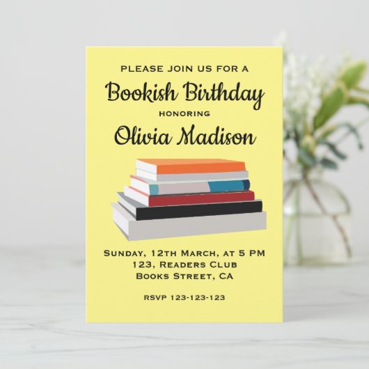 Boek Liefhebber Boeken Verjaardagsfeestje Kaart (Staand voorkant)