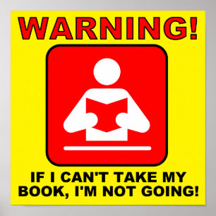 Boek Liefhebber Boekenwurm Waarschuwing Grappige P Poster