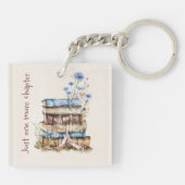 Boek Liefhebber Gift met Bloemen Boek Stack Sleutelhanger (Achterkant)