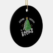 Boek Liefhebber Kerstboom Vakantie Lezen Keramisch Ornament (Rechts)