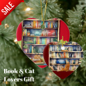 Boek Liefhebbers Hart Ornament Katten Library