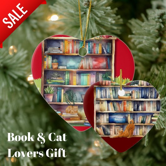 Boek Liefhebbers Hart Ornament Katten Library