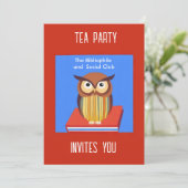 Boek liefhebbers Tea Party Kaart (Staand voorkant)