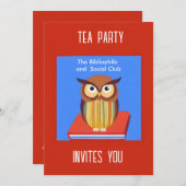 Boek liefhebbers Tea Party Kaart (Voorkant / Achterkant)