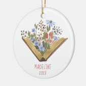 Boek Lover Bloemenboeken Keramisch Ornament (Links)