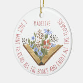 Boek Lover Bloemenboeken Lezen Keramisch Ornament (Links)