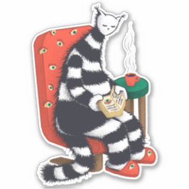 Boek Lover Cat Art Sticker