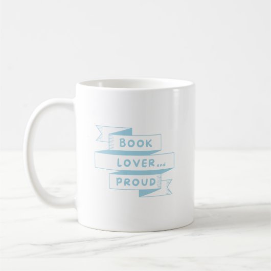 Boek Lover en Proud Pastel Blue Retro Koffiemok (Links)