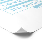 Boek Lover en Proud Pastel Blue Retro Poster (Hoek)