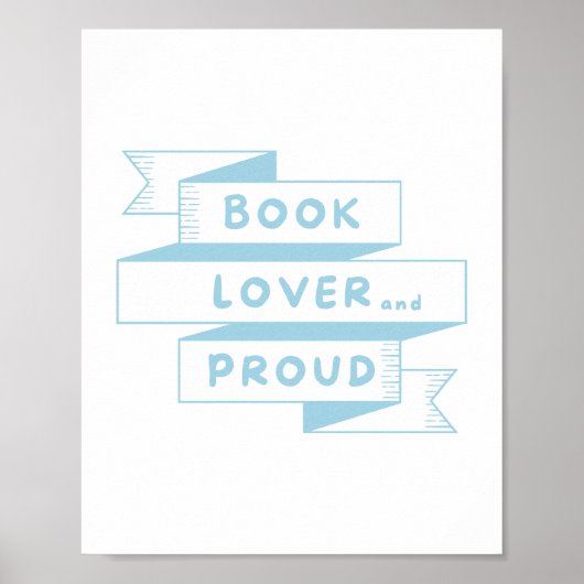 Boek Lover en Proud Pastel Blue Retro Poster (Voorkant)