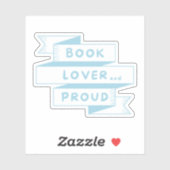 Boek Lover en Proud Pastel Blue Retro Sticker (Vel)