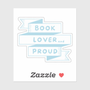Boek Lover en Proud Pastel Blue Retro Sticker