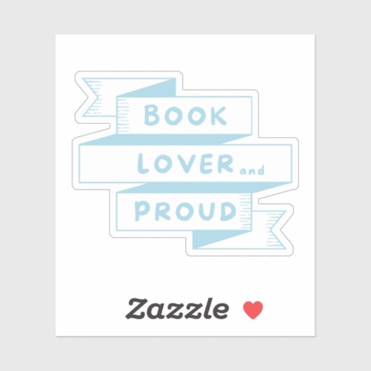 Boek Lover en Proud Pastel Blue Retro Sticker (Vel)