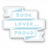Boek Lover en Proud Pastel Blue Retro Sticker (Voorkant)