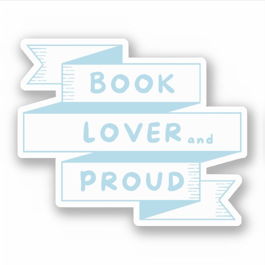 Boek Lover en Proud Pastel Blue Retro Sticker (Voorkant)