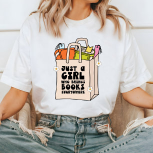 Boek Lover Graphic T-shirt, Boekenwurm T-shirt