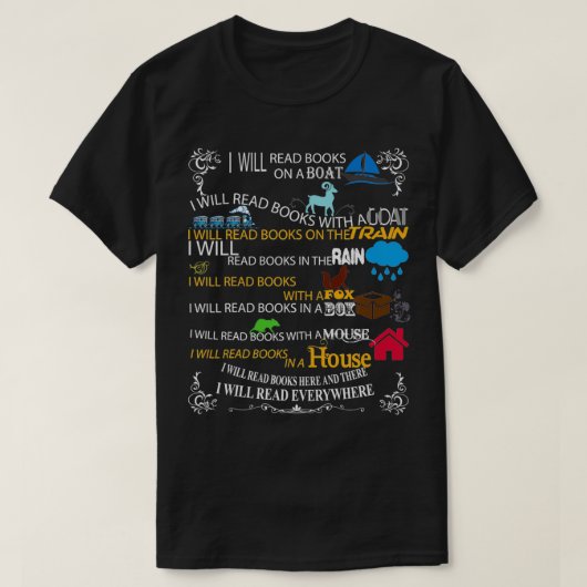 Boek Lover ik lees boeken lezen T-shirt (Design voorkant)
