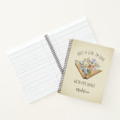 Boek Lover Open Boek met Bloemen (Binnen)