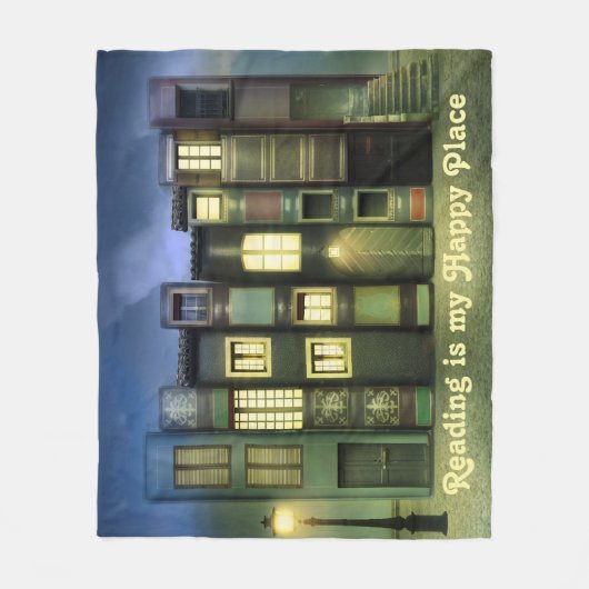 Boek Lover Reading is mijn Happy Place Fleece Deken (Voorkant)