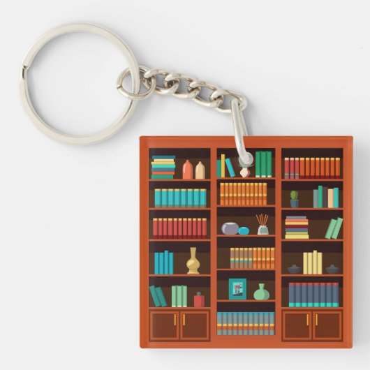 Boek Lover's Bookshelf Sleutelhanger (Voorkant)
