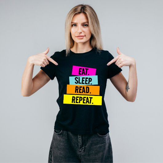 Boek Lover's Eat Sleep Lees Herhalen T-shirt