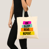 Boek Lover's Eat Sleep Lees Monogram herhalen Tote Bag (Voorkant (product))