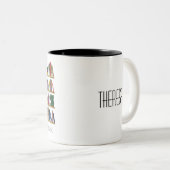 Boek Lover's "Ik heb geen plankencontrole" Tweekleurige Koffiemok (Voorkant rechts)