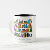 Boek Lover's "Ik heb geen plankencontrole" Tweekleurige Koffiemok (Voorkant links)