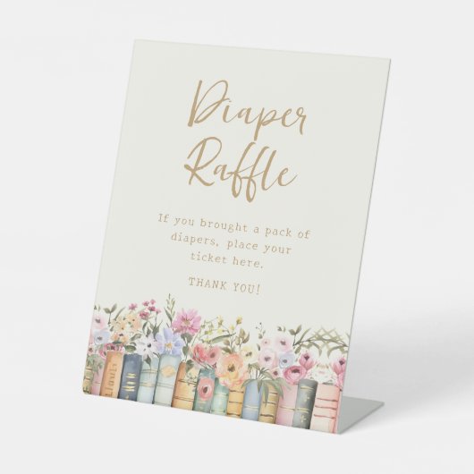 Boek Luier Raffle Teken Reclamebord Met Voetstuk (Voorkant)