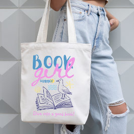 Boek Meisje Zomer Lieflijke Zeemeeuw Op Maat Tote Bag