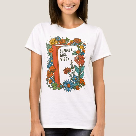 Boek Meisje Zomer Vibes T-shirt (Voorkant)