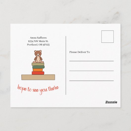 Boek met Baby shower Briefkaart (Achterkant)