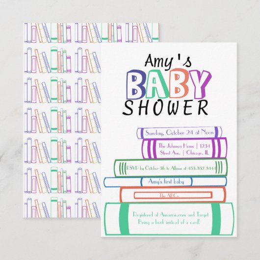 Boek met Baby shower uitnodiging (Voorkant / Achterkant)