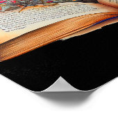 Boek met bloemen, Boek Lover Gift Poster (Hoek)