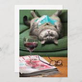 Boek met cat-lezen onderaan kaart (Voorkant / Achterkant)