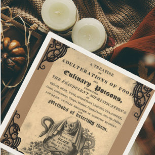 Boek met culinaire vergiften uit 1820 antieke sche servet