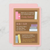 Boek met de naam Baby Shower-uitnodigingen Kaart (Voorkant / Achterkant)