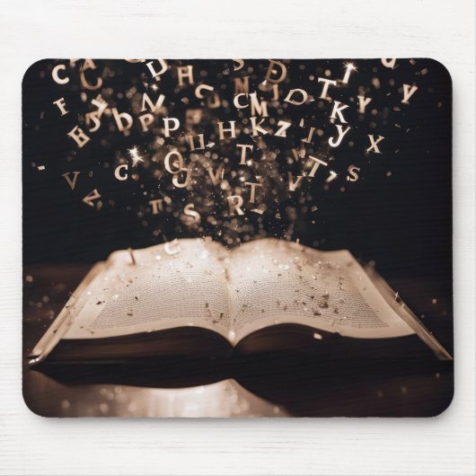 Boek met Flying Letters en Sparkles Muismat (Voorkant)