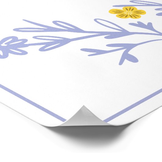 Boek met gevlekte Violet Fingerprint Tree Weddensc Poster (Hoek)