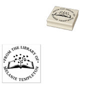 Boek met Harten “Uit de bibliotheek van” Rond Rubberstempel (Gestempeld)