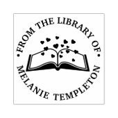 Boek met Harten “Uit de bibliotheek van” Rond Rubberstempel (Afrduk)