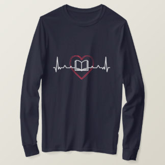 BOEK MET HEARBEAT-LIJN T-SHIRT