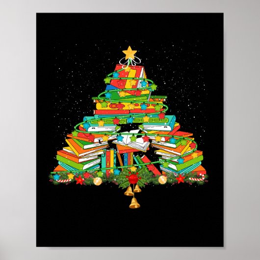 Boek met kerstboom Koekworm Librarian Poster (Voorkant)