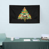 Boek met kerstboom Koekworm Librarian Spandoek (Beurs)