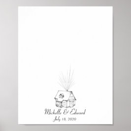 Boek met vingerafdruk in het huis poster