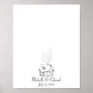 Boek met vingerafdruk in het huis poster