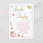 Boek met vlinder voor Baby, roze, goud Informatiekaartje (Voorkant)