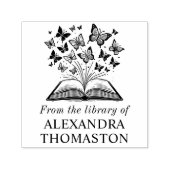 Boek met Vlinders #2 Bibliotheek Boek Naam Zelfinktende Stempel (Design)