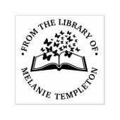 Boek met Vlinders Bibliotheek Boeknaam Zelfinktende Stempel (Design)